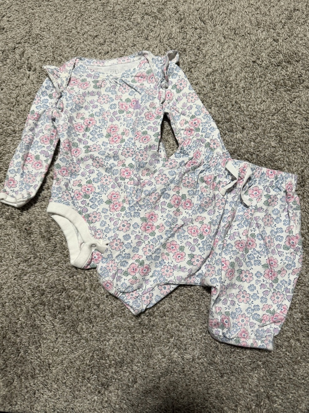 GAP Baby Floral Print Long Sleeve Matching Set